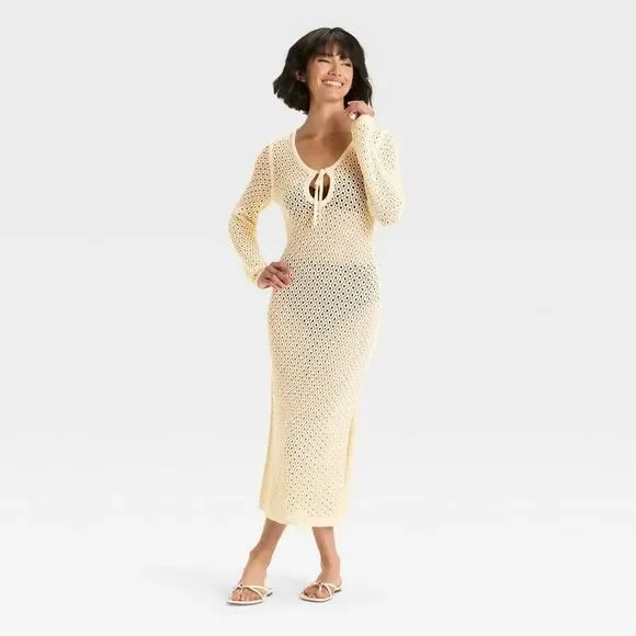 a new day | Dresses | A New Day Womens Crochetstyle Long Sleeve Maxi Sweater Dre Cream | Poshmark a new day | Dresses | A New Day Womens Crochetstyle Long Sleeve Maxi Sweater Dre Cream | Poshmark